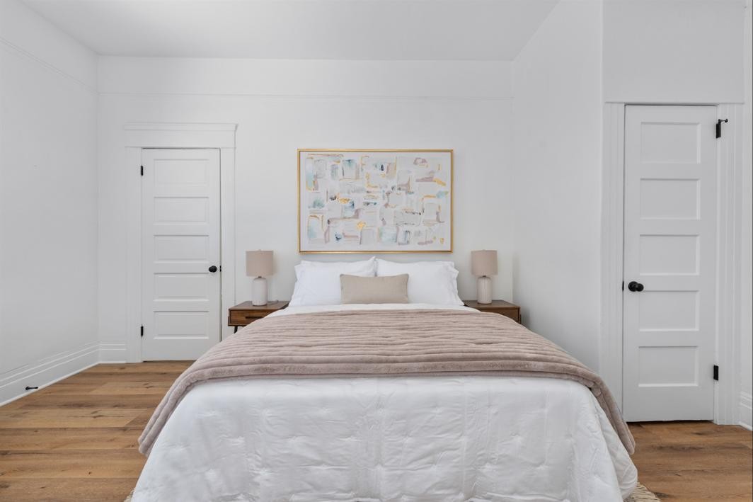 Primary bedroom — Pasadena Rentals furnished home, Rose City Housing